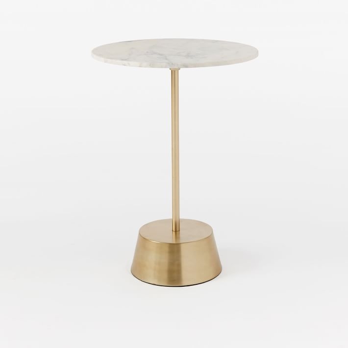 White Marble Maisie Side Table - Contract Grade - Image 0