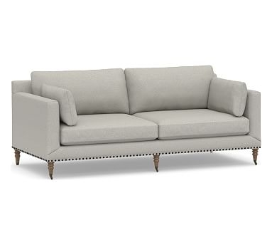 Tallulah Upholstered Sofa 84", Down Blend Wrapped Cushions, Performance Boucle Pebble - Image 0