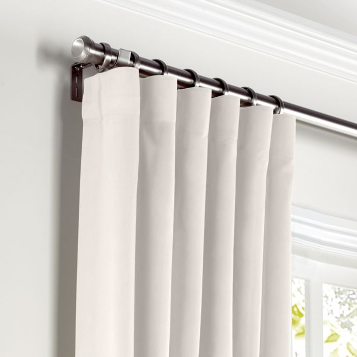 Ivory White Velvet Curtains with Pocket,Panel Type: Pair, Split Draw-Width: 160''Length: 108'', Unlined - Image 1