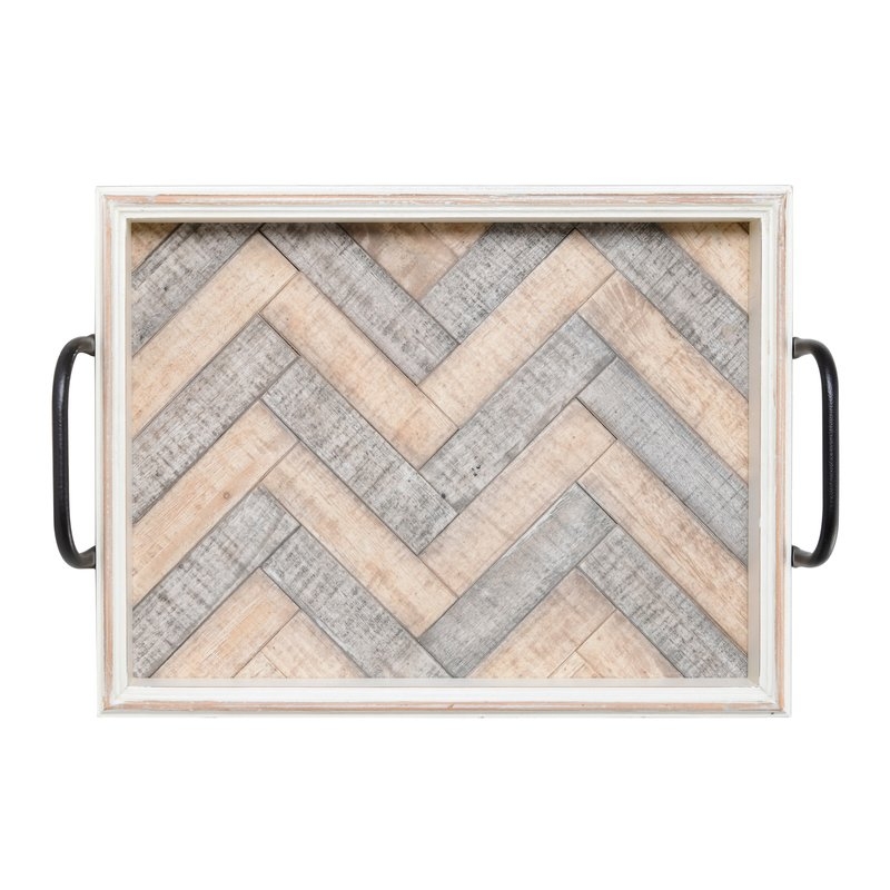 Patrina Wash Wavy Wood Accent Tray - Image 0