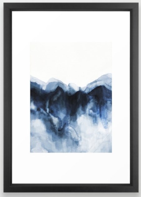 Abstract Indigo Mountains Framed Art Print - Image 0