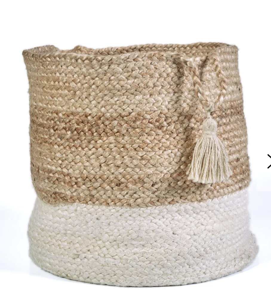 Hand-Crafted Natural Jute Basket by Mistana - Image 0