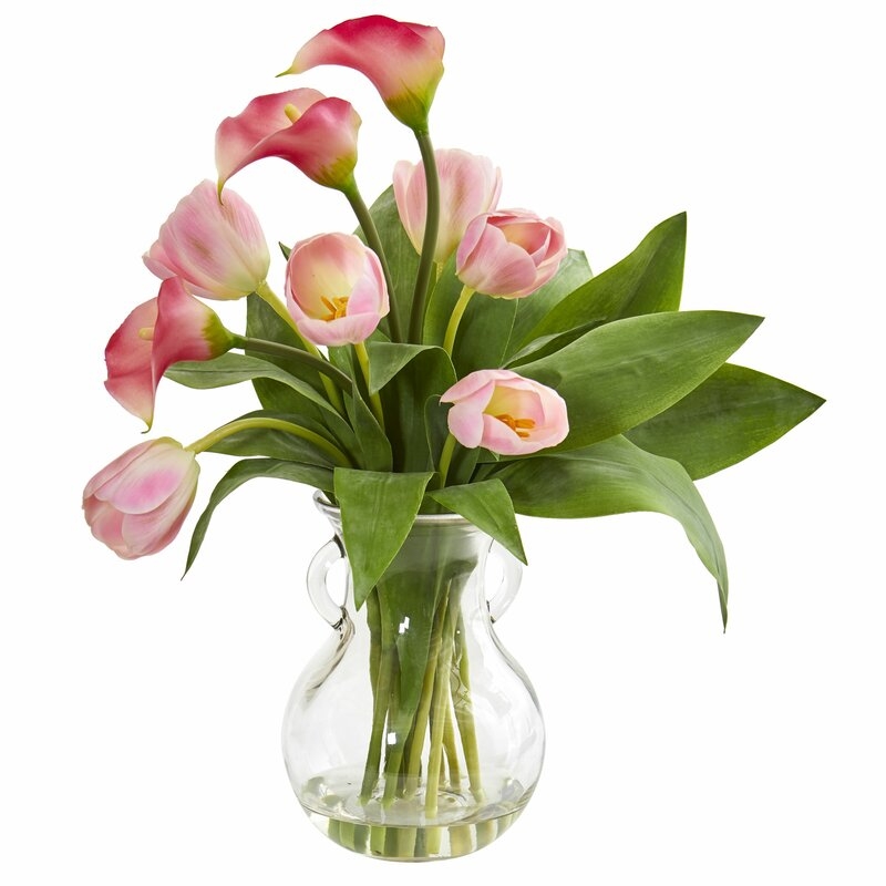 Artificial Calla Lily Mixed Centerpiece in Vase - Image 0