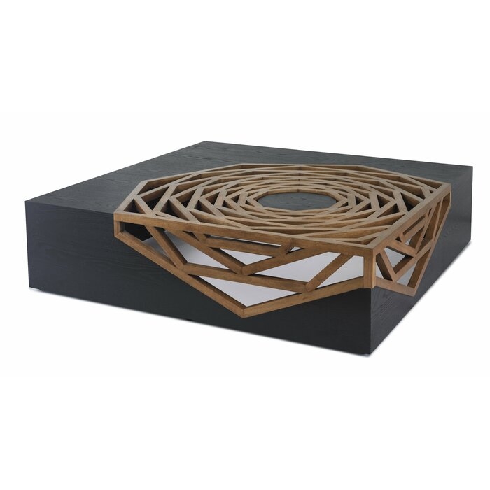 Black Hanako Solid Wood Abstract Coffee Table - Image 0