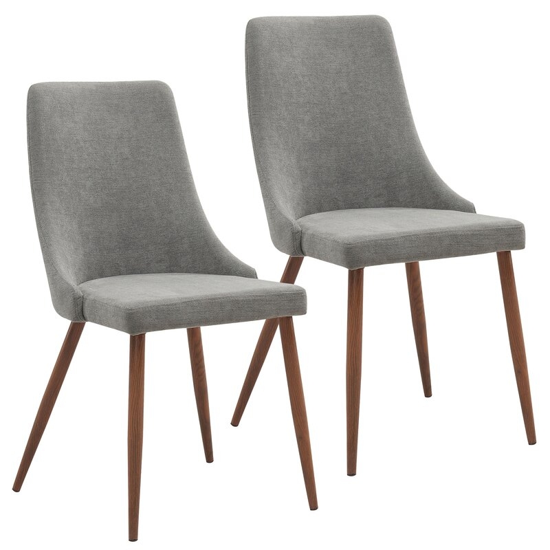 Blaise Upholstered Dining Chair (Set of 2) in Gray - Image 1