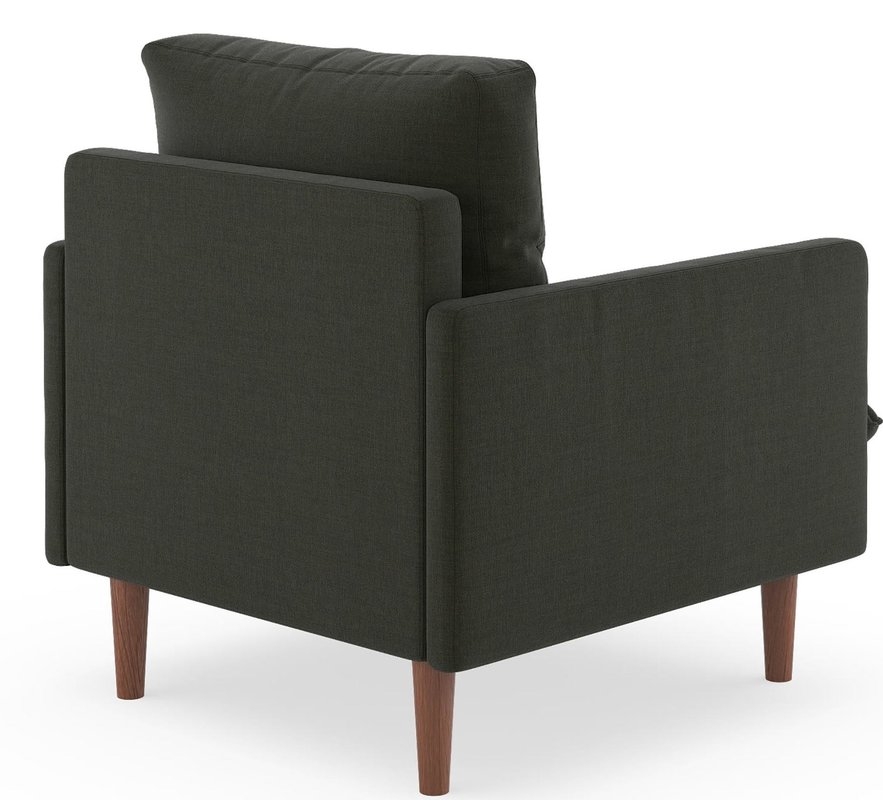 Cracraft Armchair- Upholstery: Peppercorn- Walnut - Image 2