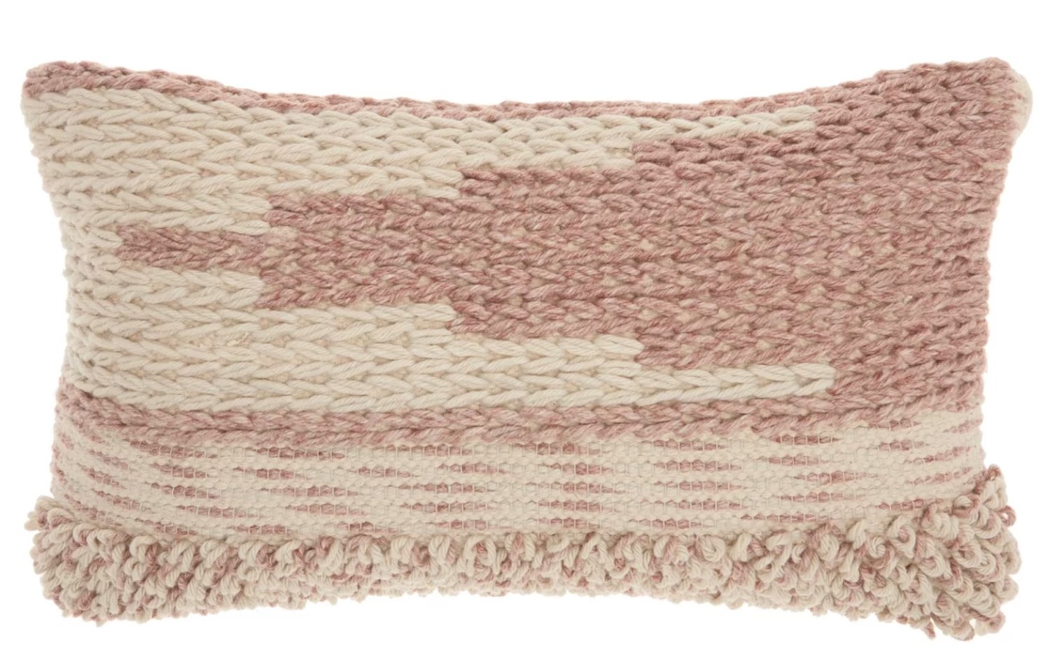 Ellijay Bohemian Textured Wool/Cotton Throw Pillow - Image 0