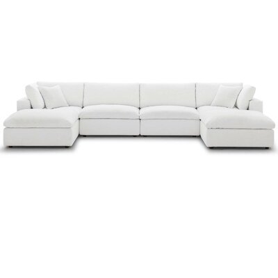 Coats Down Filled Overstuffed 6 Piece Sectional Sofa Set in gray - Image 0