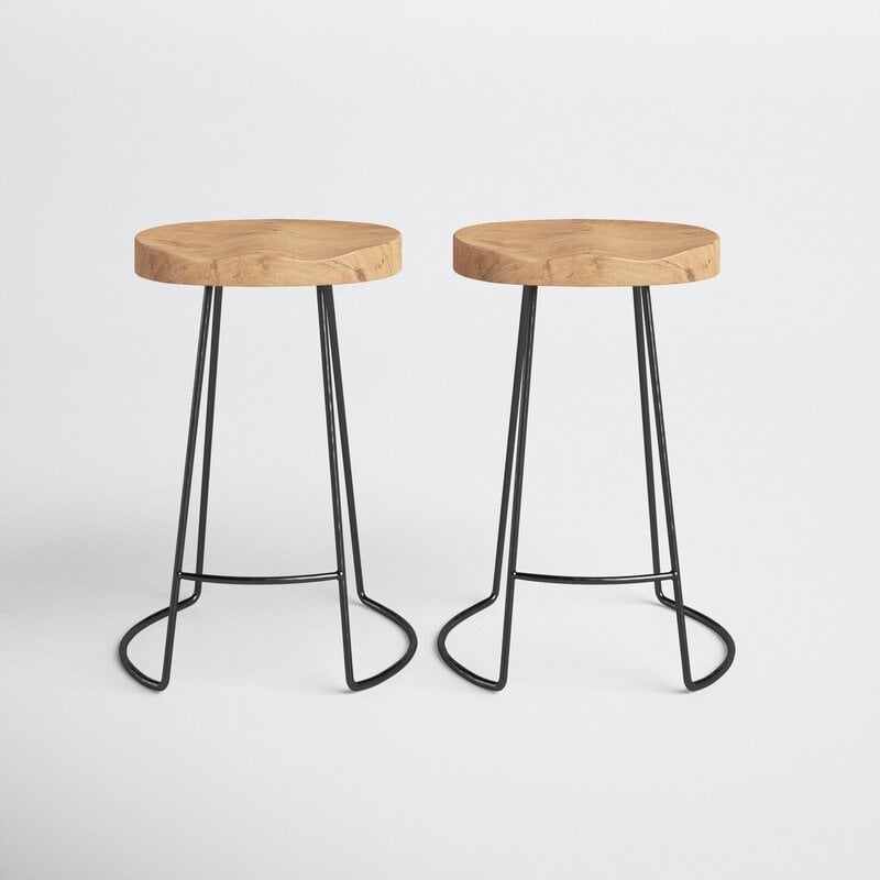 Capra Solid Wood Counter Stool (Set of 2) - Image 0