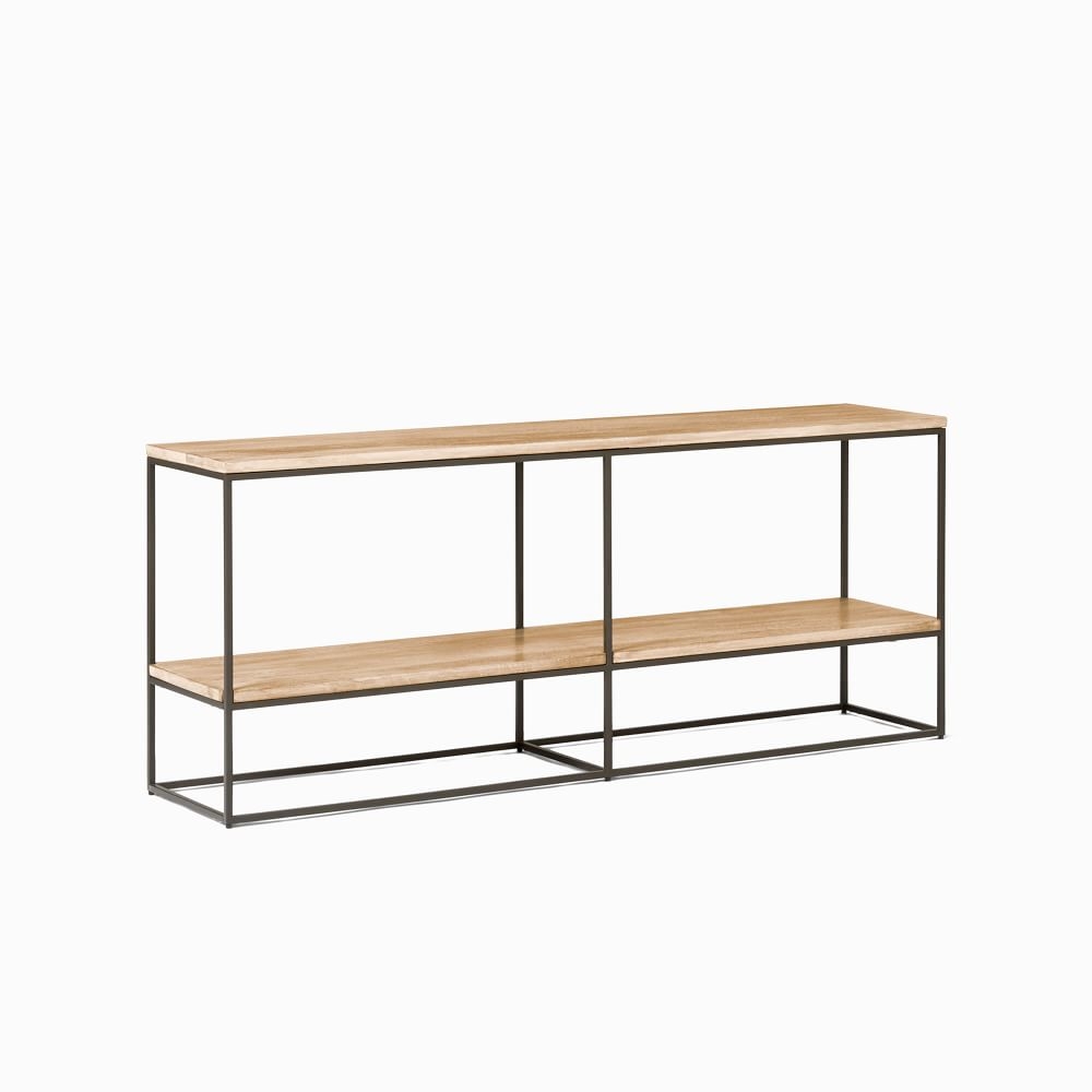 Streamline (60") Bookshelf, Cerused White, Dark Bronze - Image 0