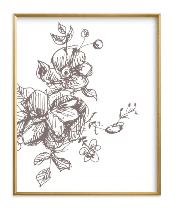 Botanical Sketch 3 - 16" x 20" - Gilded Wood Frame - Standard Full Bleed - Image 0