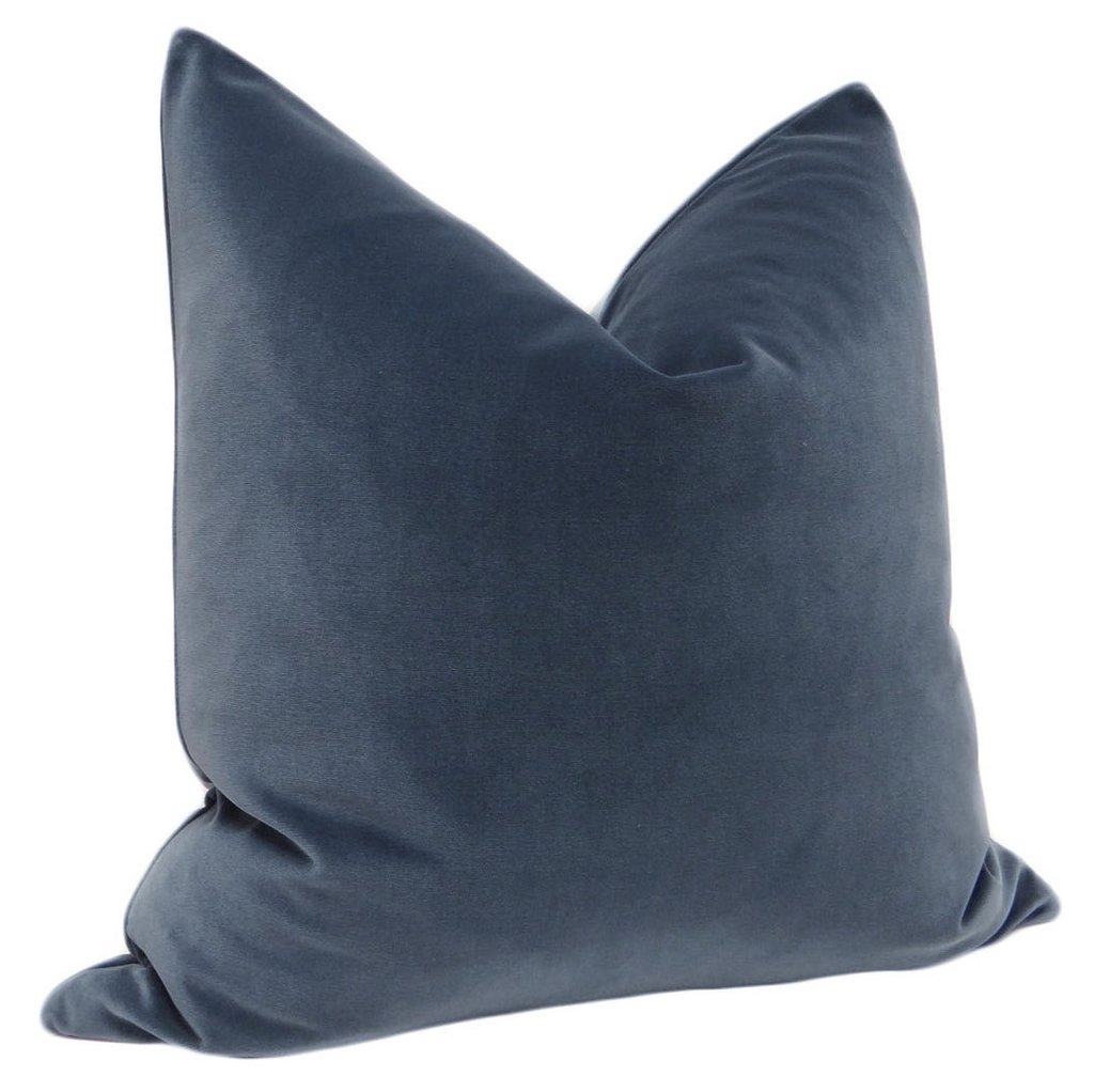 Signature Velvet // Prussian Blue Throw Pillow - 24" x 24" - Image 1