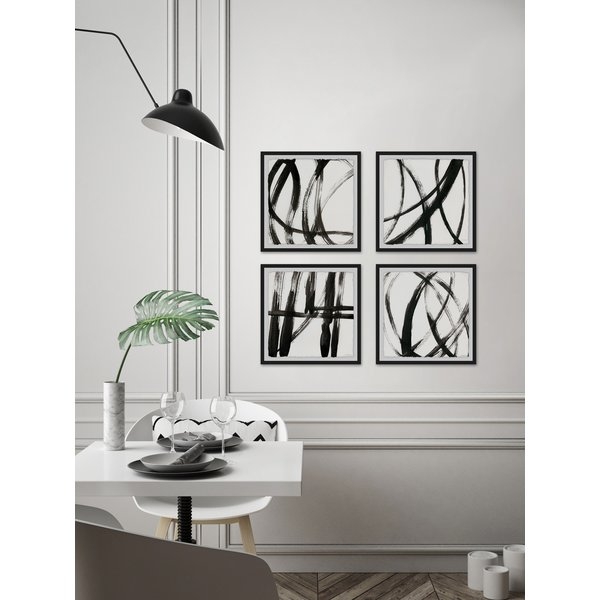 'Linear Expression Quadriptych' 4 Piece Framed Print Set - Image 3