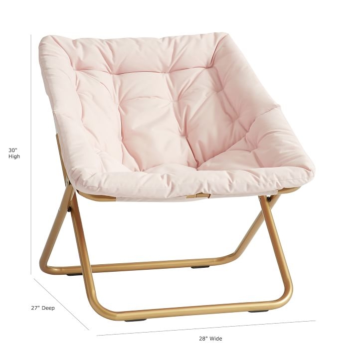 Solid Hang-A-Round Square Chair, Blush With Gold Base - Image 2
