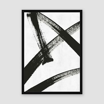 Framed Prints - Abstract Ink Brush - Running Man, 29" X 40" - Image 1