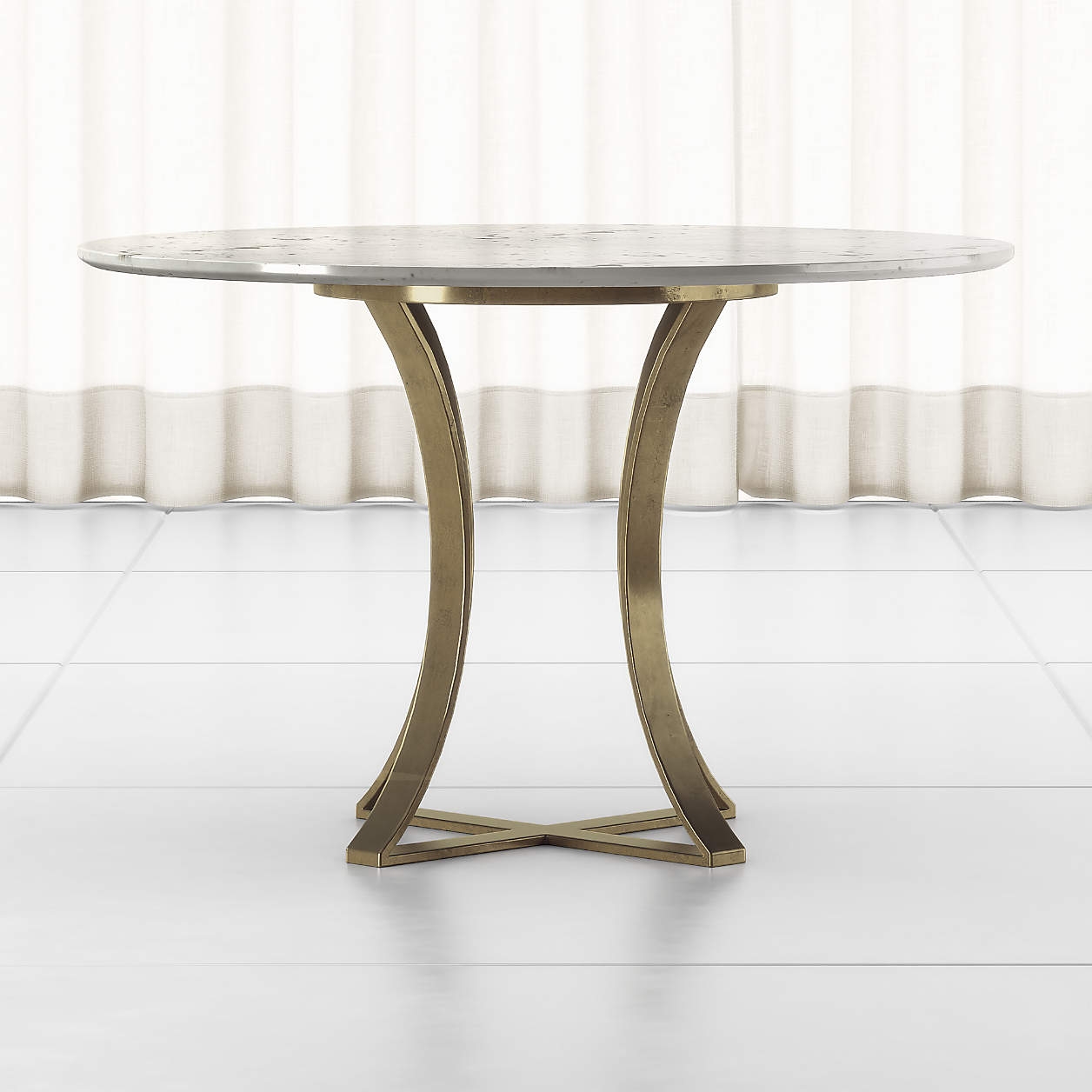 Damen 48" White Marble Top Dining Table - Image 0