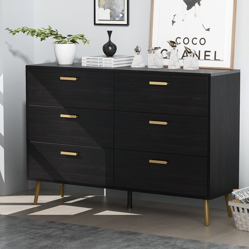 Aedan-Joseph 6-Drawer 54.3 in. Solid Wood Double Dresser - Image 0