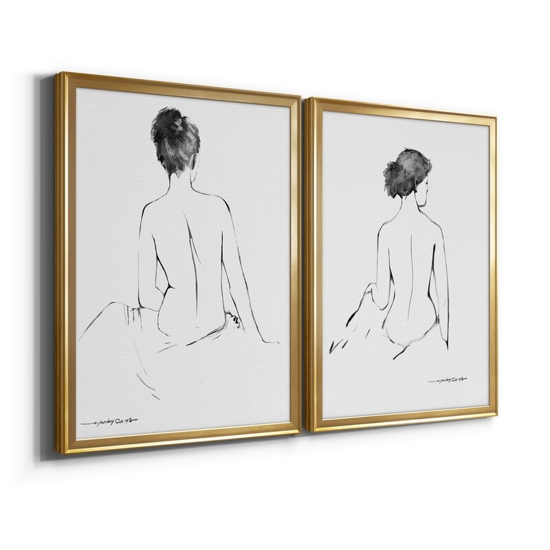 Sketchy Silhouette I - 2 Piece Painting Print Set (Set of 2) - Image 1