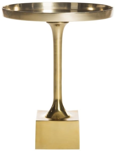 Corvus Round Side Table - Antique Brass - Safavieh - Image 0