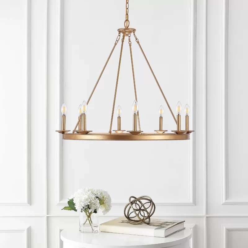 Natal 8-Light Candle Style Wagon Wheel Chandelier - Image 2