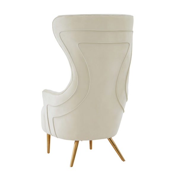 Jezebel Cream Velvet Wingback Chair - Image 2