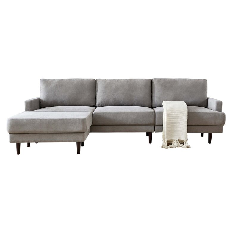 Spears 104'' Polyester Reversible Stationary Sofa & Chaise Sectional with Ottoman - Image 1