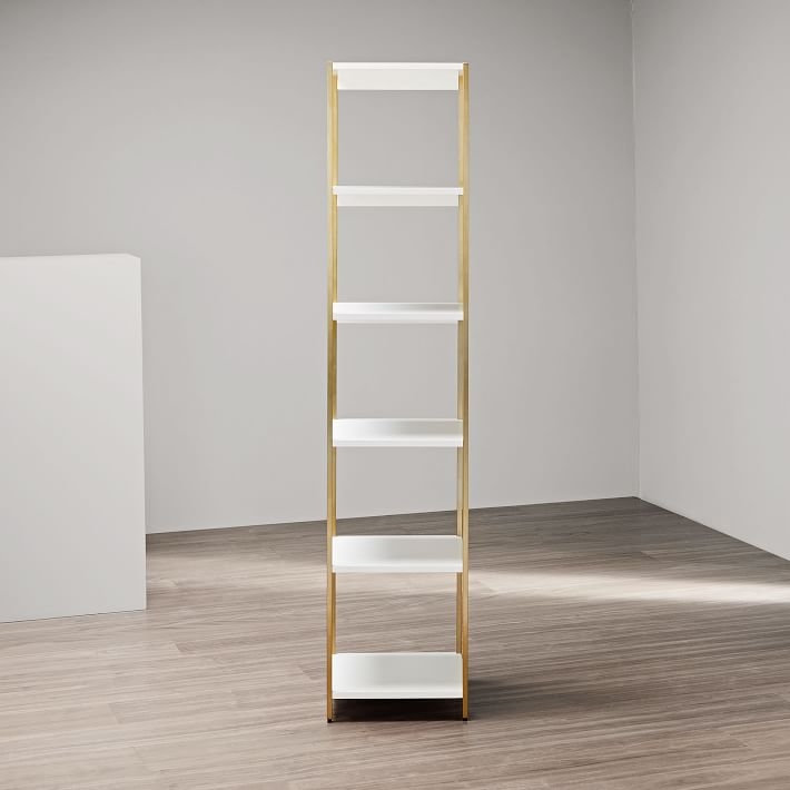 Zane Narrow Bookshelf - White - Image 4