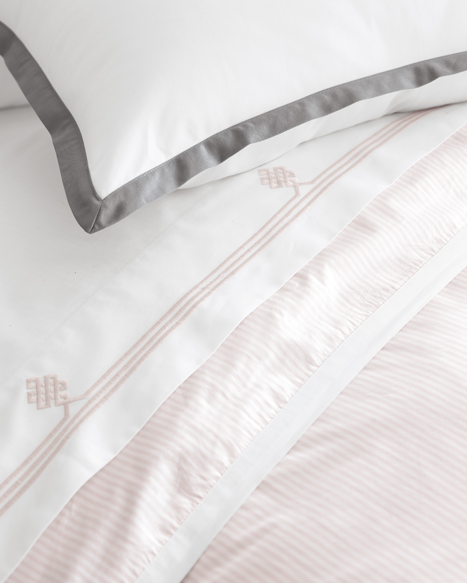 Oxford Stripe Full/Queen Duvet Cover - Pink Sand - Insert sold separately - Image 3