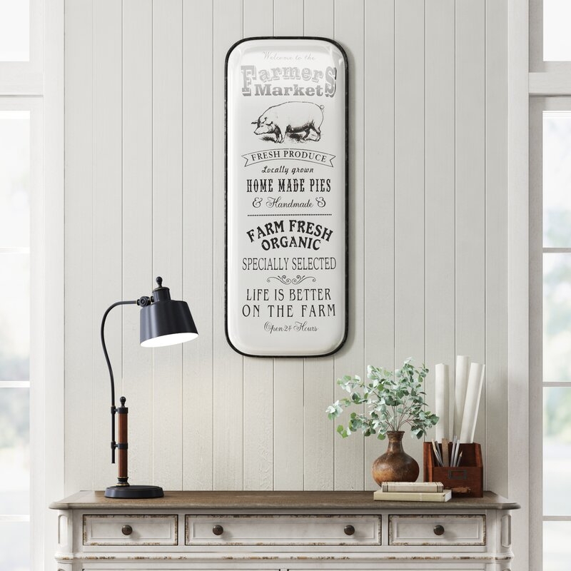 Farmhouse Pig and Market Typography Wall Décor - Image 0