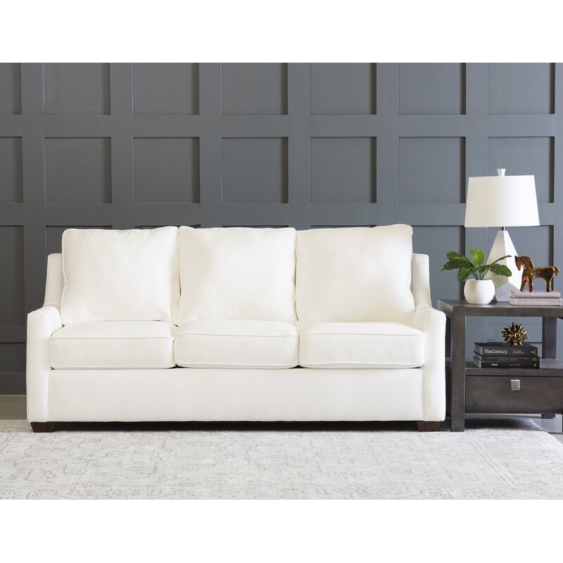 Léa 80" Square Arm Sofa Bed / Classic Bleach White - Image 1