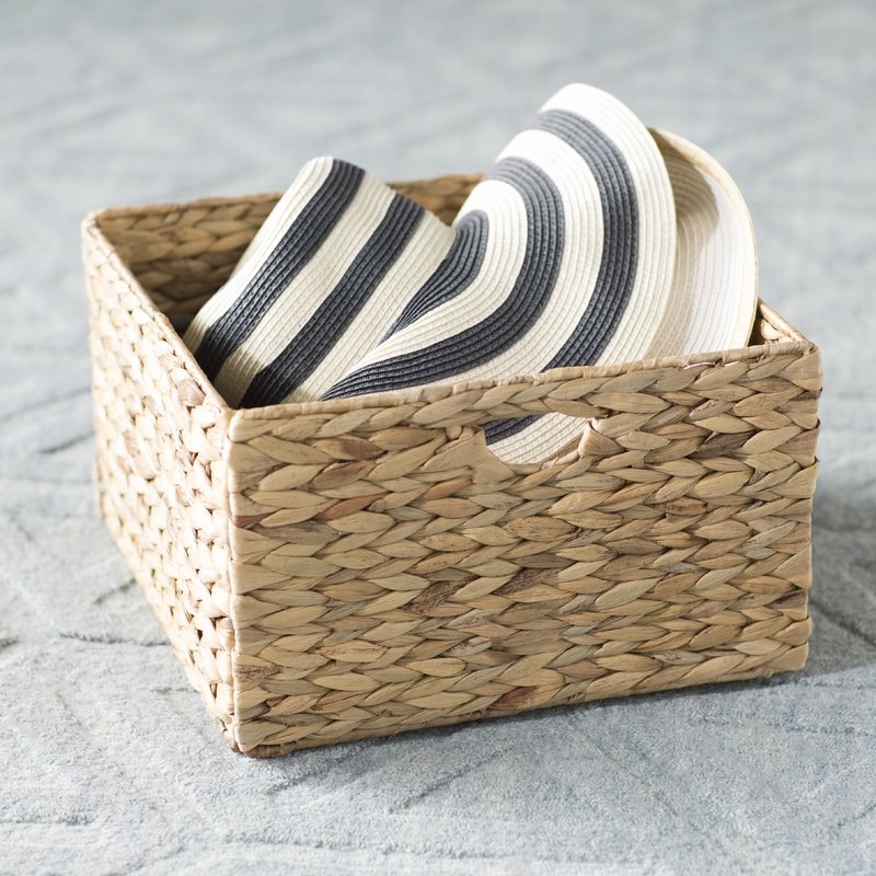 Woven Foldable Hyacinth Wicker Basket - Set of 2 - Image 2