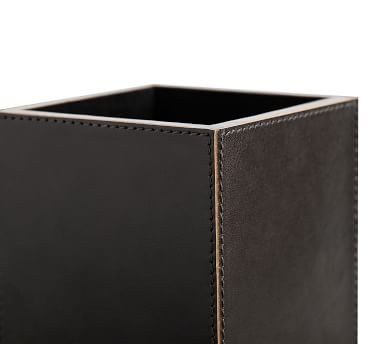 Gia Pencil Cup, Black Leather - Image 3