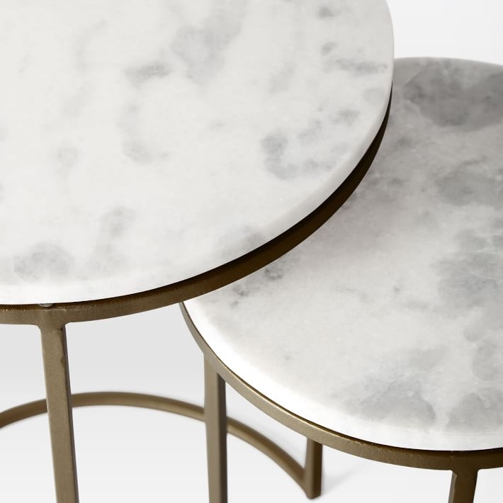 Marble Round Nesting Side Table, Set Of 2 - Image 3