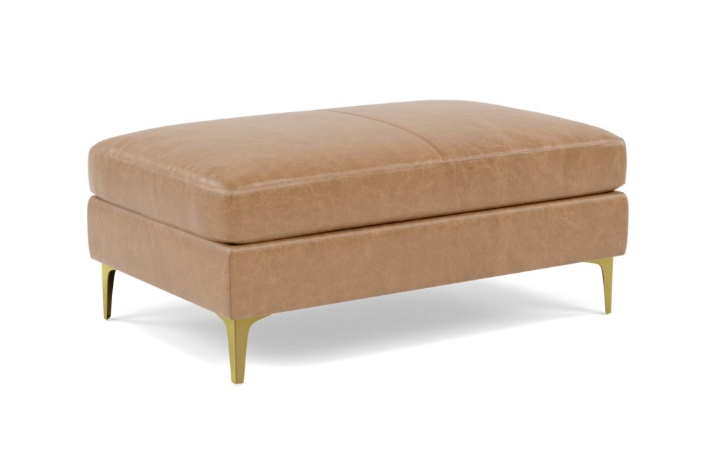 SLOAN LEATHER Leather Ottoman / Palomino Pigment-Dyed Leather - Image 1