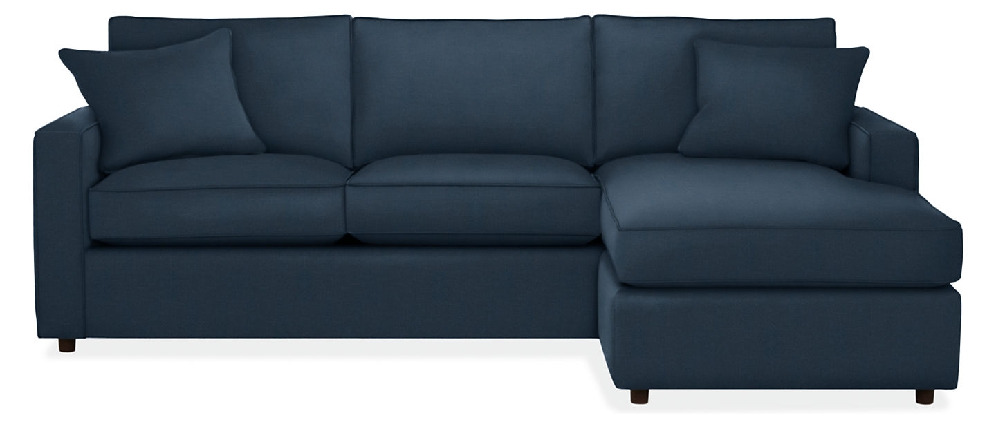 York Sectional - 98" Sofa With Reversible Chaise-Dawson ink (plain-weave) - Image 0