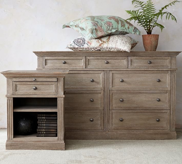 Livingston 9-Drawer Wide Dresser, Gray Wash - Image 1