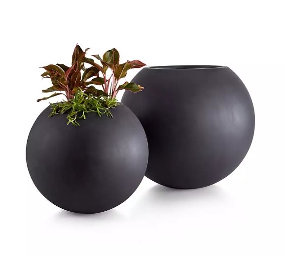 Sphere Dark Gray Indoor/Outdoor Planter - Large - Image 1