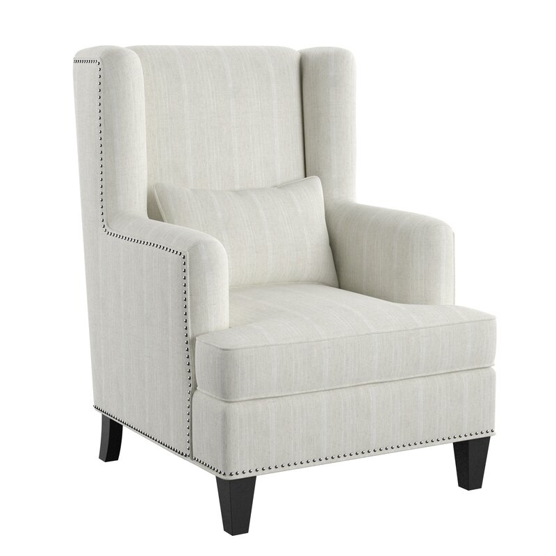 Mcdonald 34" Wide Polyester Wingback Chair - Image 0