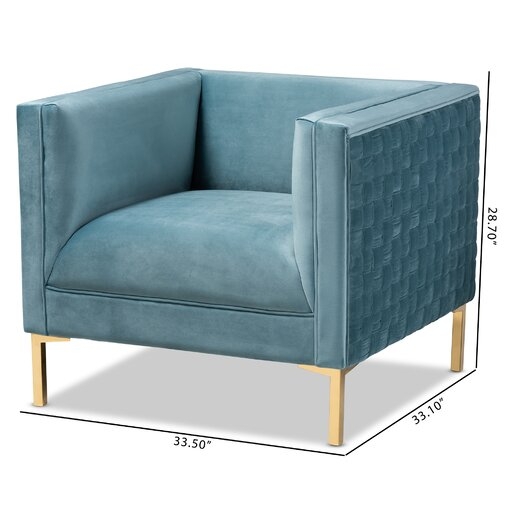 Whiteman Glam and Luxe Velvet Fabric Upholstered Armchair - Image 4