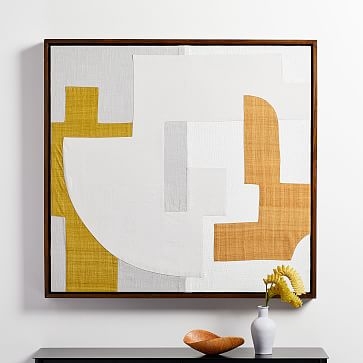Pieced Fabric Wall Art, Yellow - Image 0