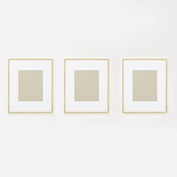 Gallery Frame, Polished Brass, Set of 3, 8" x 10" (13" x 16" without mat) - Image 0