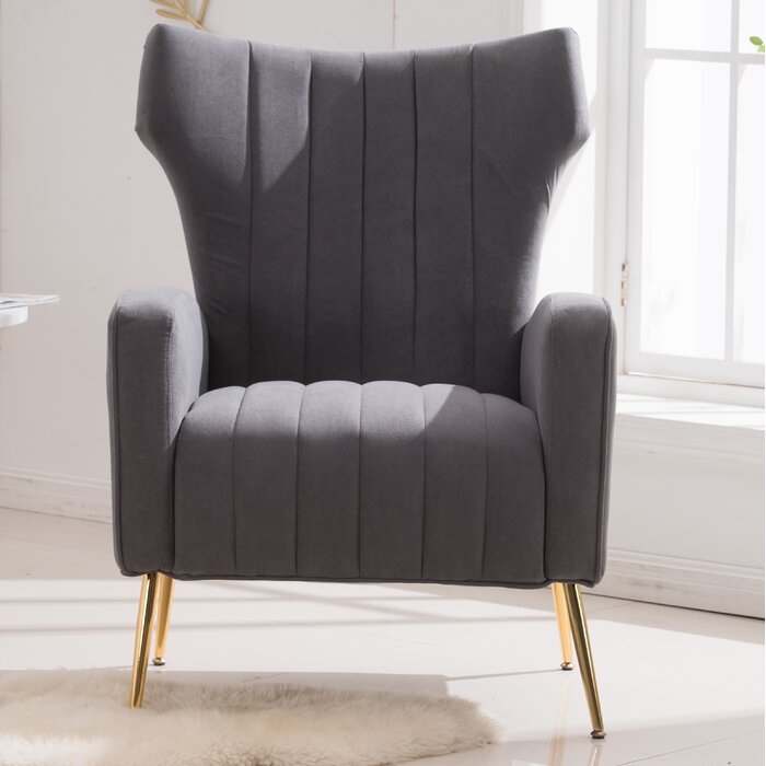 Cayleigh 27.5'' Wide Velvet Wingback Chair - Image 0