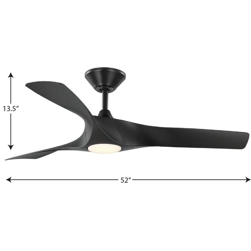 52'' 3 - Blade LED Standard Ceiling Fan with Remote Control and Light Kit Included - Image 6