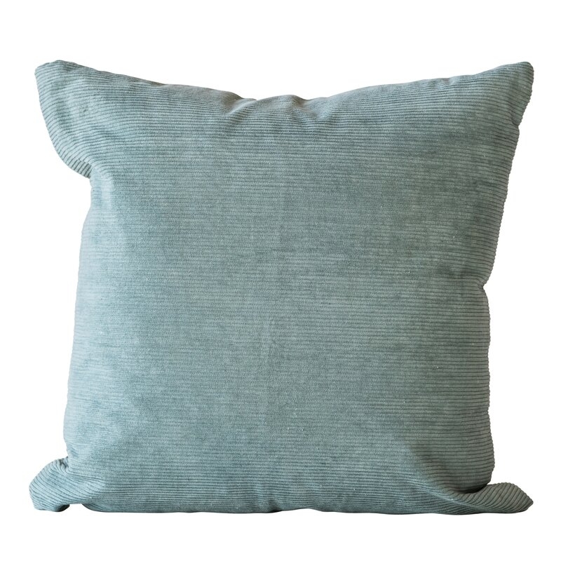 Mint Green Square Cotton Corduroy Pillow - Image 0
