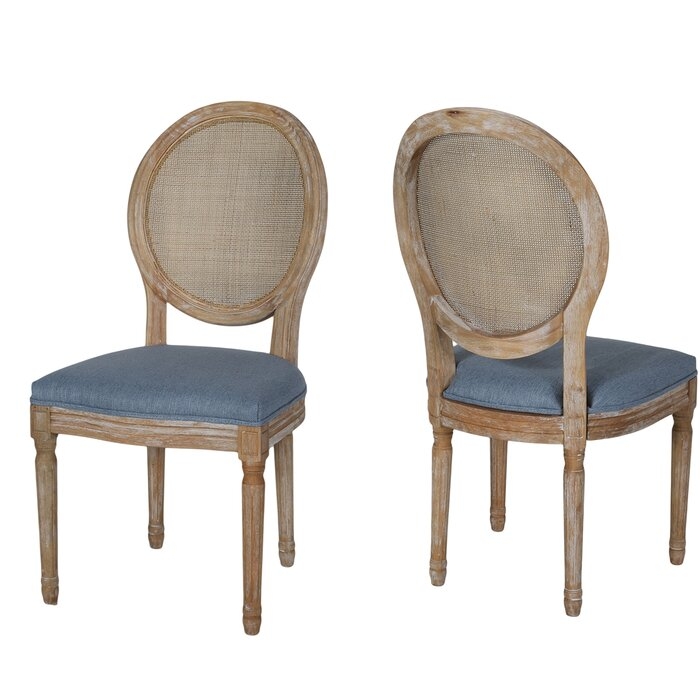Rhodes King Louis Back Side Chair (Set of 2) / Light blue - Image 1