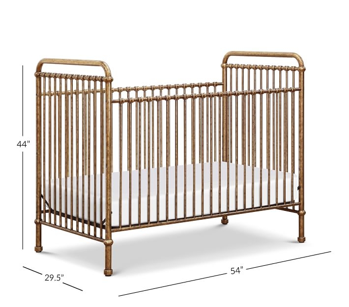 Million Dollar Baby Abigail 3-in-1 Metal Convertible Crib, Vintage Gold - Image 4