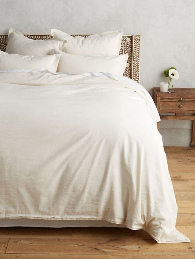 Relaxed Cotton-Linen Duvet Cover - Ivory - King - Image 0