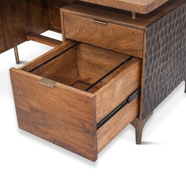 Home Trends & Design Vallarta Solid Wood Executive Desk - Image 1