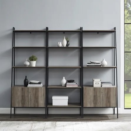 Little Italy 72" H x 84" W Metal Ladder Bookcase - Image 0