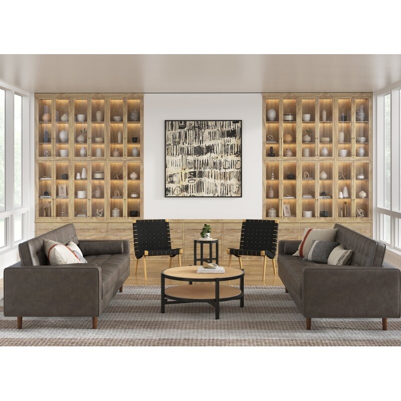 IzabellaI Solid Wood With Natural Cane Coffee Table Open Box - Image 3